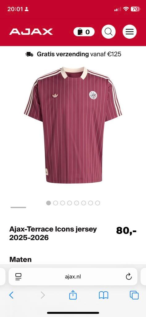 Ajax Icons shirt 25/26 & Derde 3e shirt/jersey - maat M, Sport en Fitness, Voetbal, Nieuw, Shirt, Maat M, Ophalen of Verzenden