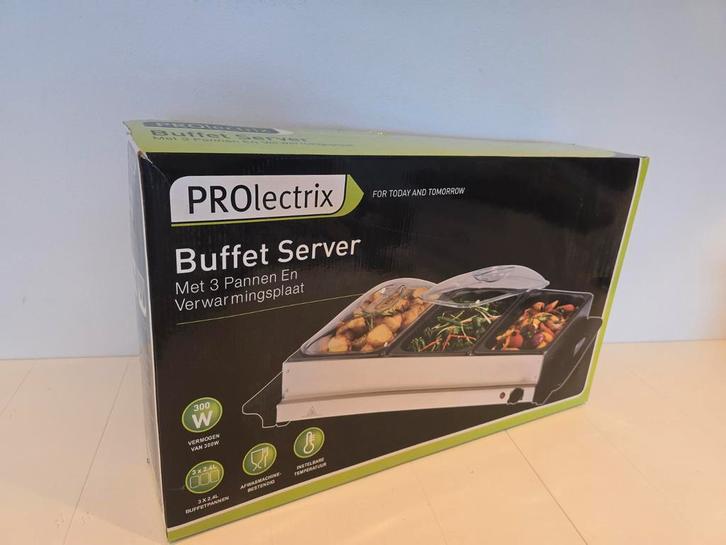 Prolectrix Buffet Server - 3 Pannen - Nieuw in doos, Huis en Inrichting, Keuken | Keukenbenodigdheden, Nieuw, Ophalen of Verzenden