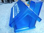 Spaarpot plastic blauw huis waltmann en co makelaars woning, Ophalen of Verzenden, Zo goed als nieuw, Kunststof, Object of Gebouw
