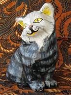 Mooie oude Oosterse poes of kat van papier-mache 28 cm., Ophalen of Verzenden