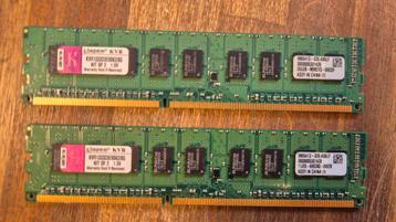 2x 4GB DDR3 1333 Kingston KVR set van 2 beschikbaar voor biedingen