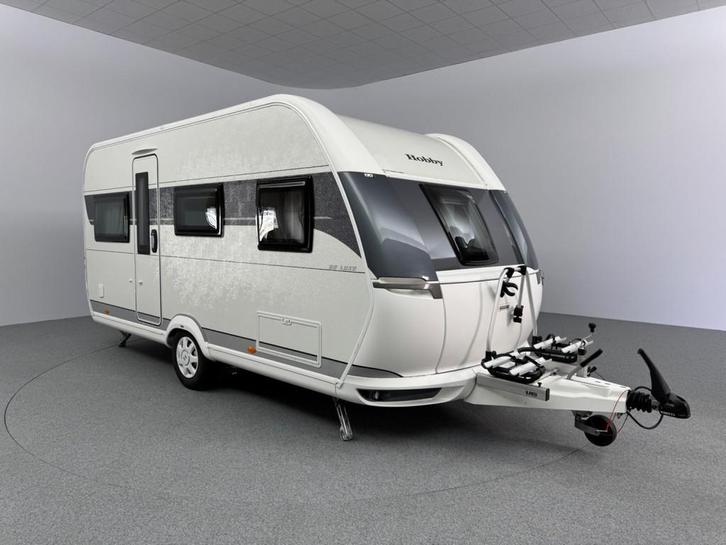 Hobby De luxe 455 UF Voortent Mover Fdrager INCL. STALLING, Caravans en Kamperen, Caravans, Bedrijf, tot en met 4, Rondzit, Hobby