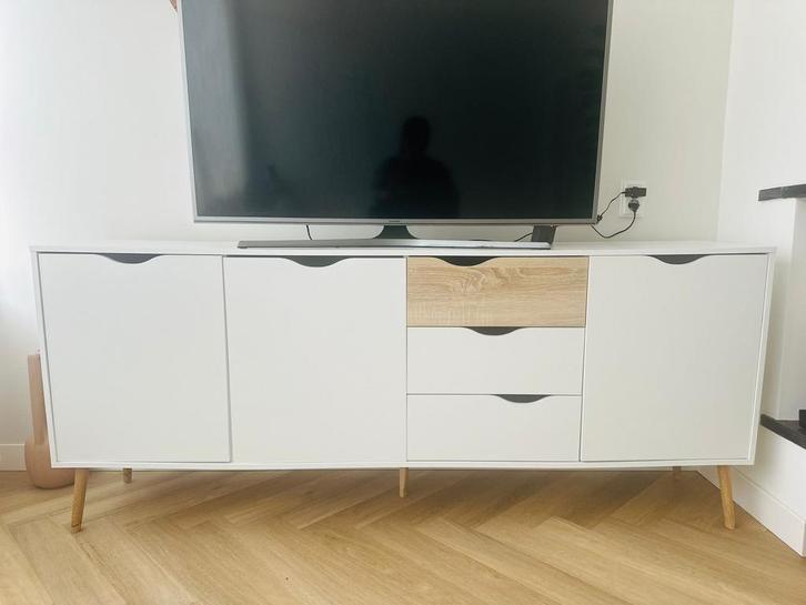 Moderne kastenset , 3 stuks wit/hout, Huis en Inrichting, Kasten | Televisiemeubels, Zo goed als nieuw, Minder dan 100 cm, 25 tot 50 cm
