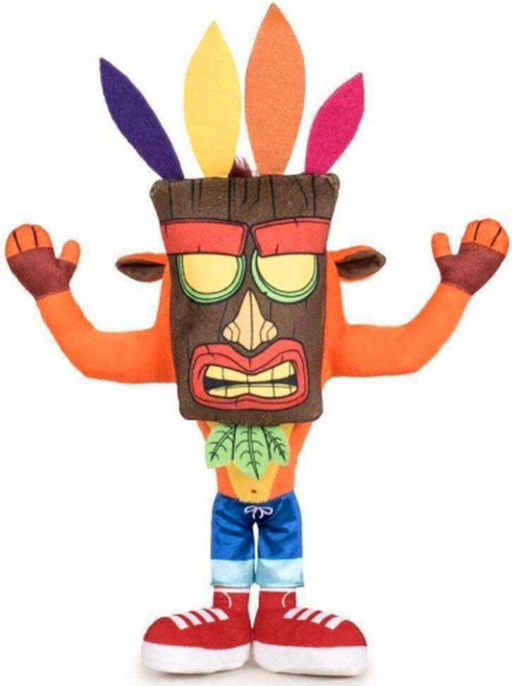 Crash Bandicoot Pluche 30 cm: Crash Bandicoot Masker, Kinderen en Baby's, Speelgoed | Knuffels en Pluche, Nieuw, Overige typen