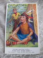 Oude Kaart - Kinderen als Cowboy & Indiaan, Verzamelen, Verzenden, 1940 tot 1960, Ongelopen, Kinderen