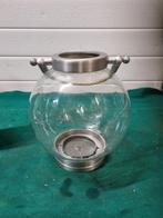 windlicht glas aluminium met touw, Ophalen of Verzenden
