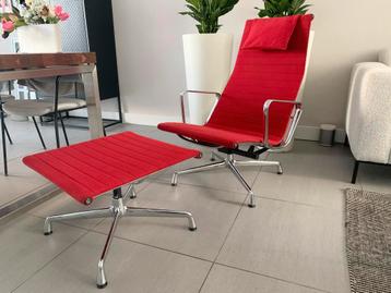 Vitra eames ea124 en ea125 lounge set rood beschikbaar voor biedingen
