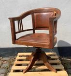 Antieke Bureaustoel, 1880, eiken, gietijzer en leer., Antiek en Kunst, Antiek | Kantoor en Zakelijk, Ophalen