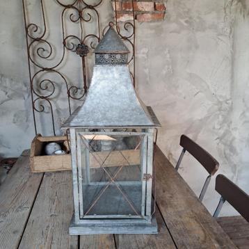 Grote landelijke zinken lantaarn XL windlicht h.70cm *Etage3 beschikbaar voor biedingen