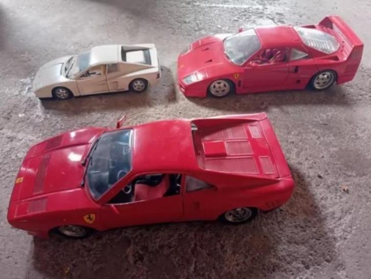 3 x auto Ferrari testarossa tonka schaal 1 / 16 en 1 / 24, Hobby en Vrije tijd, Modelbouw | Auto's en Voertuigen, Zo goed als nieuw
