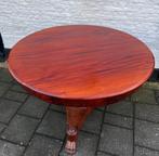 antieke mahonie ronde eettafel, 120 x 74 cm, Ophalen of Verzenden