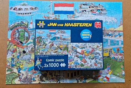 Jan van Haasteren puzzels 2x 1000 stukjes, Hobby en Vrije tijd, Denksport en Puzzels, Zo goed als nieuw, Legpuzzel, 500 t/m 1500 stukjes