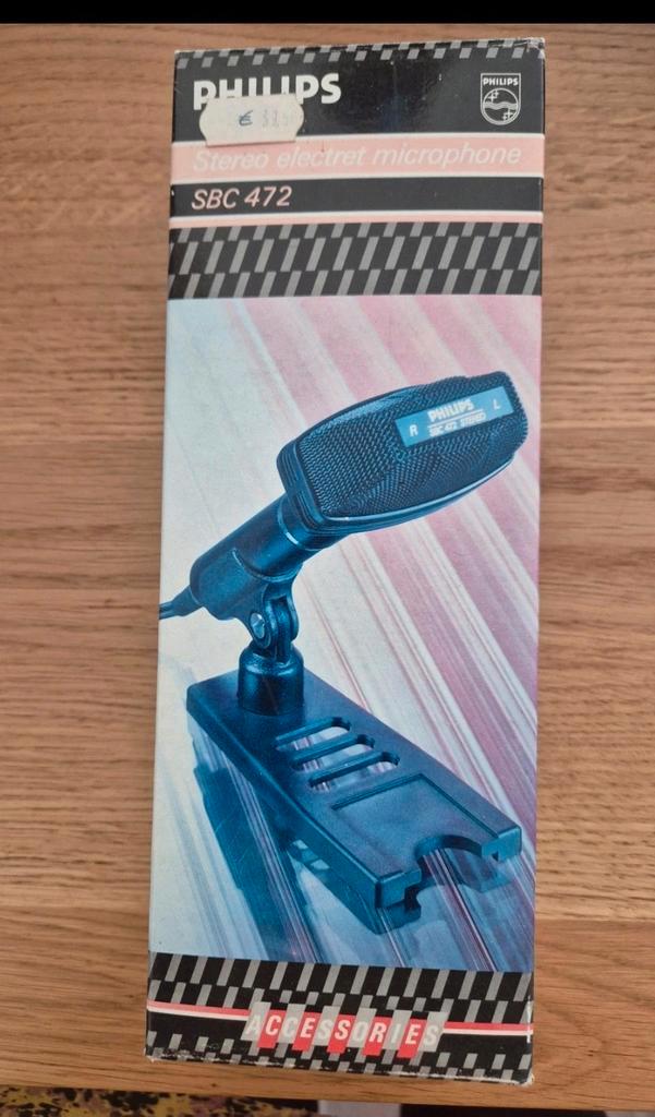 Vintage Philips SBC 472 Microfoon - Nieuw in Doos!, Muziek en Instrumenten, Microfoons, Nieuw, Overige typen, Ophalen of Verzenden