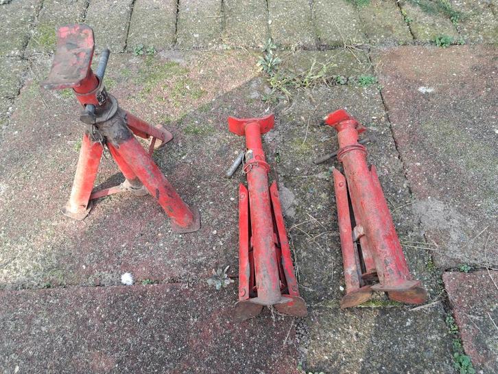 3 Opvouwbare as steunen - 2 Ton, Auto diversen, Autogereedschap, Gebruikt, Ophalen of Verzenden