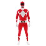 Power Ranger Morphsuit rood, maat M/L, met gulp, zgan, Carnaval, Maat 48/50 (M), Ophalen of Verzenden, Zo goed als nieuw