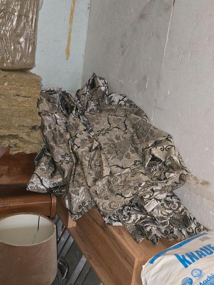 Gordijnen - 2 paar, Huis en Inrichting, Stoffering | Gordijnen en Lamellen, Gebruikt, 200 cm of meer, 100 tot 150 cm, Beige, Bruin