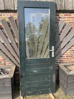 Hardhouten deur voorzien van thermopane en 3 puntssluiting, Doe-het-zelf en Verbouw, Deuren en Horren, 80 tot 100 cm, Gebruikt