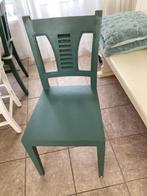 4 Stevige houten groene eetkamerstoelen, Huis en Inrichting, Ophalen, Gebruikt, Overige kleuren, Landelijk