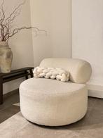 Draaibare Loveseat Bouclé Off White, Ophalen, Japandi, 75 tot 100 cm, Zo goed als nieuw