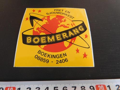 sticker Mill BOEMERANG pret en sjouworkest, Verzamelen, Stickers, Zo goed als nieuw, Bedrijf of Vereniging, Ophalen