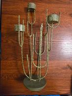 Groene metalen kandelaar cactus design, 25 tot 50 cm, Ophalen of Verzenden, Zo goed als nieuw, Metaal