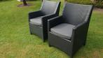 Set van 2 ruime wicker tuinstoelen, Ophalen, Gebruikt, Wicker