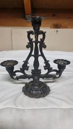 Oude kandelaar voor 3 kaarsen - 23 cm hoog, Antiek en Kunst, Ophalen of Verzenden, Overige materialen