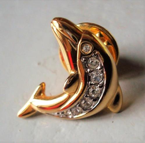 Cabouchon broche dolfijn 18K goud verguld, nieuw, Sieraden, Tassen en Uiterlijk, Broches, Nieuw, Overige materialen, Goud, Minder dan 4 cm
