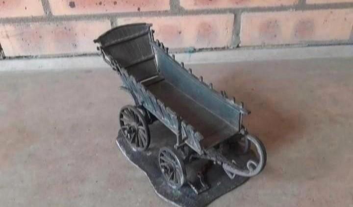 Antieke tinnen boerderij paard en wagen, jaar 1903, Antiek en Kunst, Antiek | Tin, Ophalen of Verzenden