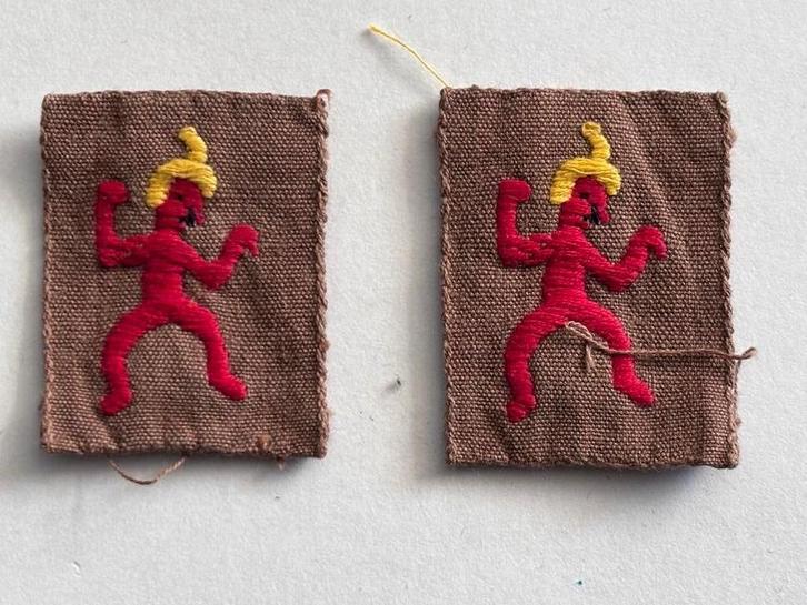 Oude padvinderij patrouille-insignes “Aap” jaren 40–50, Verzamelen, Scouting, Zo goed als nieuw, Embleem, Speld of Insigne, Ophalen of Verzenden