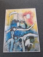 Jan van der Meulen, Burgum, mixed media, gesigneerd., Ophalen of Verzenden