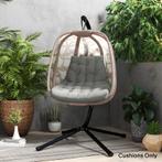 Grijze kussen voor hangstoel - Nieuw ei stoel kussen, Ophalen of Verzenden, Nieuw, Grijs, Rechthoekig