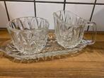 Roomstel glas kristal, Ophalen of Verzenden, Zo goed als nieuw, Rond, Glas