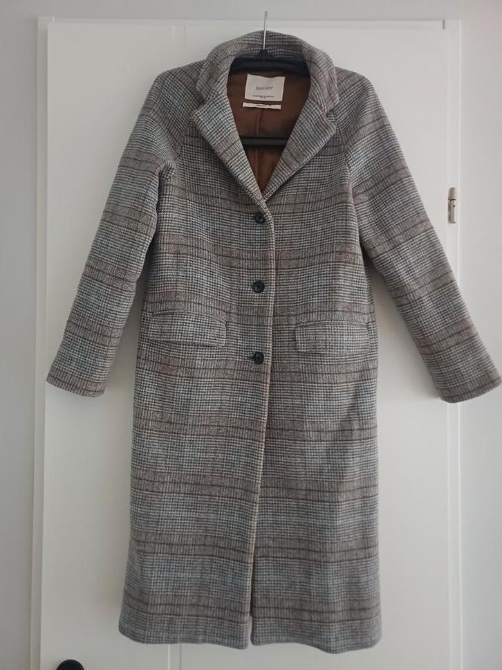 Sissy-Boy lange jas geruit 50% wol - xs 34 - z.g.a.n., Kleding | Dames, Jassen | Zomer, Zo goed als nieuw, Maat 34 (XS) of kleiner