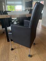 LEDEREN DONKERBRUINE EETKAMERSTOELEN, Huis en Inrichting, Ophalen, Gebruikt, Bruin, Leer