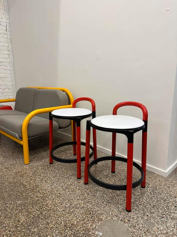 Vintage stoelen Kartell bij Anna Castelli 1979, Huis en Inrichting, Stoelen, Eén, Leer, Ophalen
