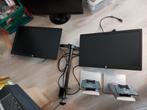 2x HP EliteDisplay  E232 Zwart met desk mount FPMA-D550D, Ophalen, Zo goed als nieuw, 60 Hz of minder, IPS