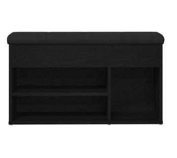 Opbergbank 80x30x45 cm bewerkt hout zwart eiken beschikbaar voor biedingen