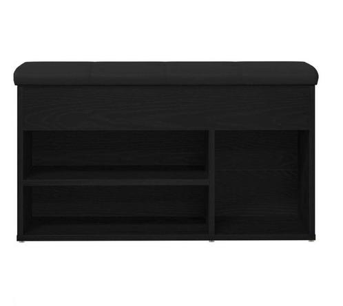 Opbergbank 80x30x45 cm bewerkt hout zwart eiken, Huis en Inrichting, Kasten | Schoenenkasten, Nieuw, Ophalen of Verzenden