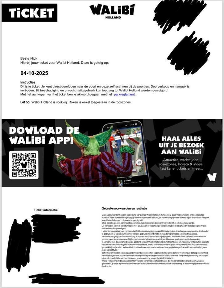 Walibi Fright Night entree, psychoshock en below twv €58,50, Tickets en Kaartjes, Evenementen en Festivals, Eén persoon
