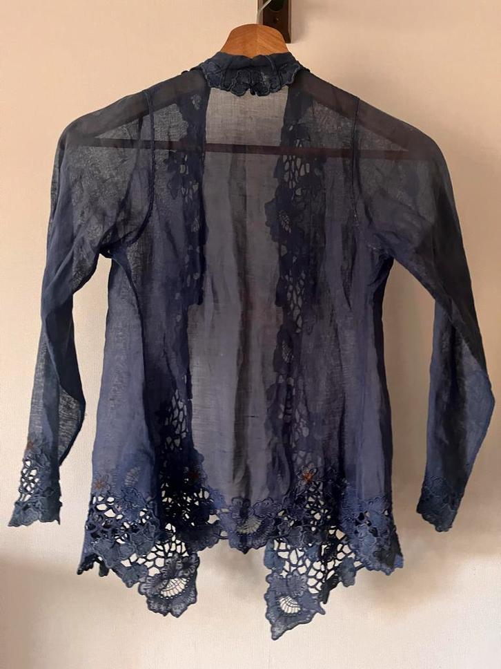 Vintage Jaren 70 Handgemaakte Indiase Top, Kleding | Dames, Jurken, Zo goed als nieuw, Maat 38/40 (M), Blauw, Knielengte, Ophalen of Verzenden