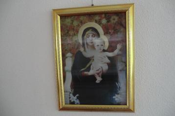 nette lijst met een 3D afbeelding van Maria met kind beschikbaar voor biedingen
