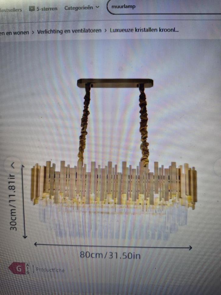 KRISTALLEN LAMPENSET, Huis en Inrichting, Lampen | Kroonluchters, Nieuw, Glas, Metaal, Ophalen