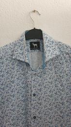 Blumfontain overhemd - Maat L - Blauw bloemenprint, Blauw, Ophalen of Verzenden, Zo goed als nieuw, Halswijdte 41/42 (L)