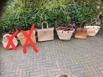 4 dames tassen/rieten handtassen/rieten boodschappen tassen, Ophalen of Verzenden, Zo goed als nieuw, Overige kleuren, Overige typen