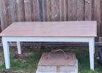 Opgeknapte tafel voor 4 personen met 2 lades, Huis en Inrichting, Ophalen, Gebruikt, 50 tot 100 cm, Landelijk