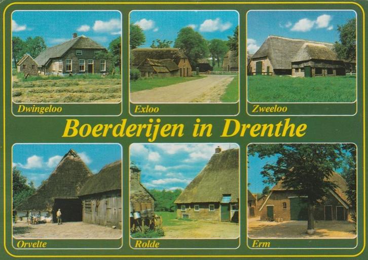 DRENTHE Boerderijen Dwingeloo Orvelte Rolde Zweeloo Erm, Verzamelen, Ansichtkaarten | Nederland, Gelopen, Drenthe, 1980 tot heden