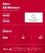 1 ticket Ajax - Monaco, Tickets en Kaartjes, Losse kaart, Eén persoon, Augustus