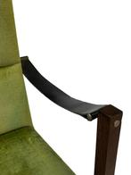 Vintage Fauteuil Massief Wenge Design Jaren 60 leer design, Gebruikt, Hout, 50 tot 75 cm, Vintage