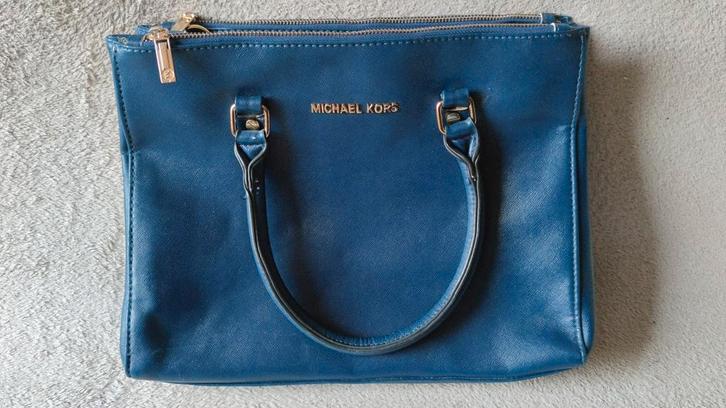 Michael Kors tas, damestas - blauw - 35x25xcm, Sieraden, Tassen en Uiterlijk, Tassen | Damestassen, Zo goed als nieuw, Handtas